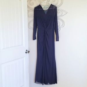 Navy Blue Formal Bridemaids Dress